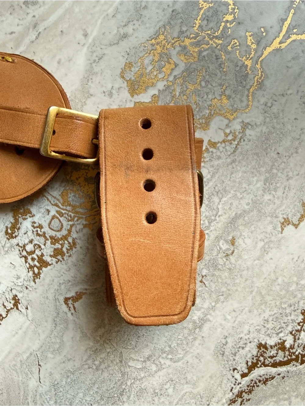 Louis Vuitton Vintage Large Vachetta Poignée & Porte-Adresse Luggage Tag Set